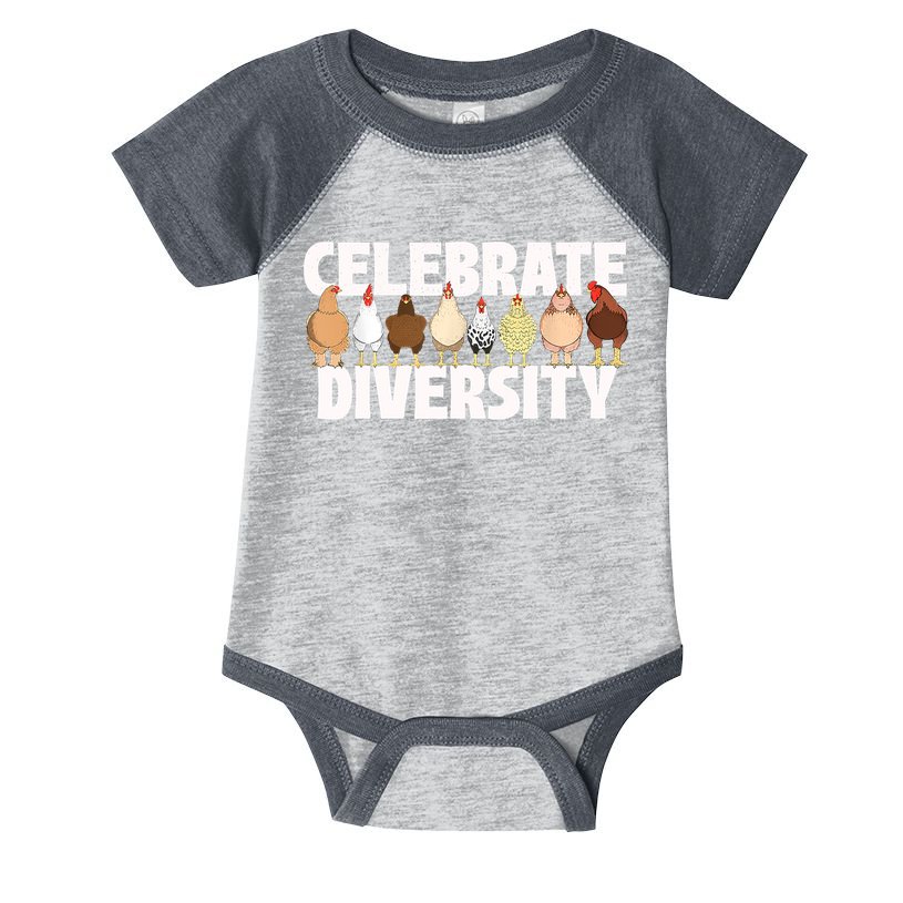 Celebrate Diversity Chicken Lover Farmyard Animal Lover Infant Baby Jersey Bodysuit