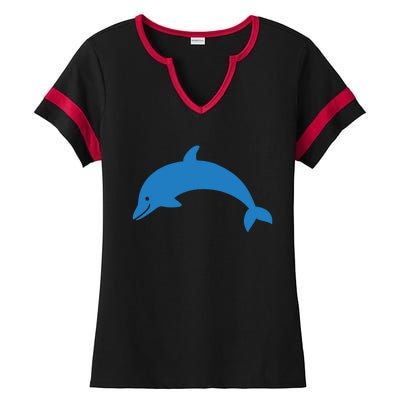 Cute Dolphin Ladies Halftime Notch Neck Tee