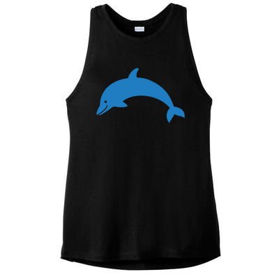 Cute Dolphin Ladies PosiCharge Tri-Blend Wicking Tank