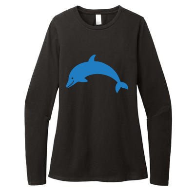 Cute Dolphin Womens CVC Long Sleeve Shirt