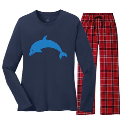 Cute Dolphin Women's Long Sleeve Flannel Pajama Set 