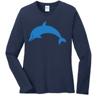 Cute Dolphin Ladies Long Sleeve Shirt