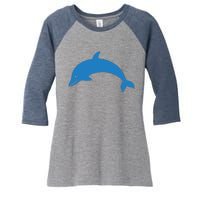 Cute Dolphin Women's Tri-Blend 3/4-Sleeve Raglan Shirt