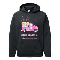 Cupids Delivery Co Funny Ld Crew Valentines Day Truck Performance Fleece Hoodie