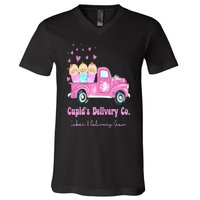 Cupids Delivery Co Funny Ld Crew Valentines Day Truck V-Neck T-Shirt