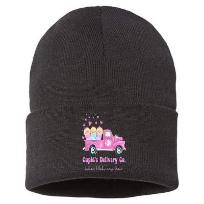 Cupids Delivery Co Funny Ld Crew Valentines Day Truck Sustainable Knit Beanie
