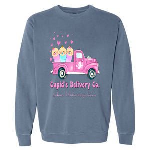 Cupids Delivery Co Funny Ld Crew Valentines Day Truck Garment-Dyed Sweatshirt