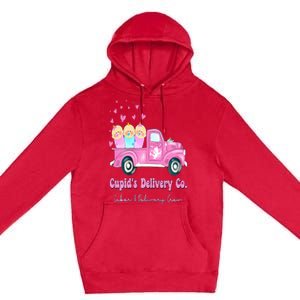 Cupids Delivery Co Funny Ld Crew Valentines Day Truck Premium Pullover Hoodie