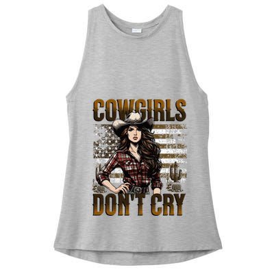 Cowgirls DonT Cry Ladies PosiCharge Tri-Blend Wicking Tank