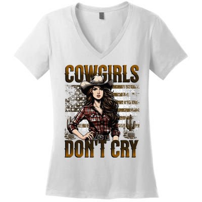 Cowgirls DonT Cry Women's V-Neck T-Shirt