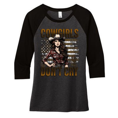 Cowgirls DonT Cry Women's Tri-Blend 3/4-Sleeve Raglan Shirt