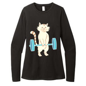 Cat Deadlift Cat Powerlifting Shirt Womens CVC Long Sleeve Shirt