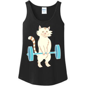 Cat Deadlift Cat Powerlifting Shirt Ladies Essential Tank