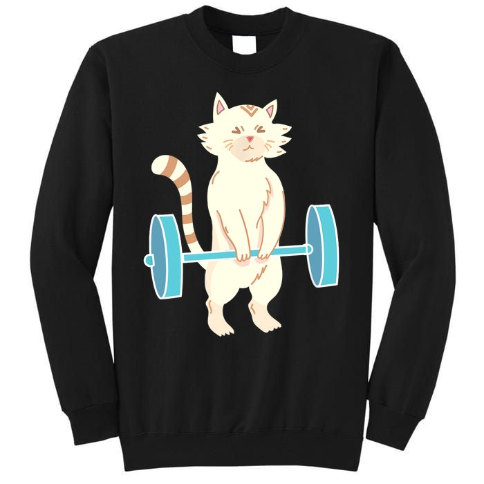 Cat Deadlift Cat Powerlifting Shirt Tall Sweatshirt