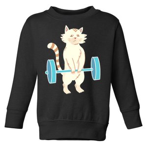 Cat Deadlift Cat Powerlifting Shirt Toddler Sweatshirt