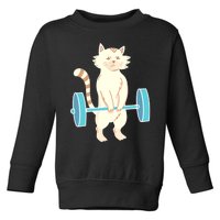 Cat Deadlift Cat Powerlifting Shirt Toddler Sweatshirt