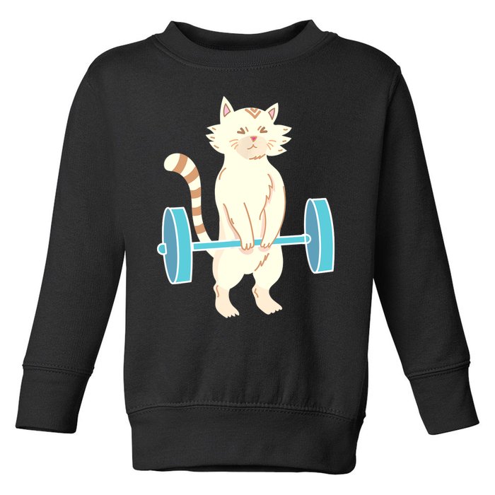 Cat Deadlift Cat Powerlifting Shirt Toddler Sweatshirt