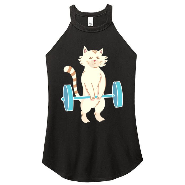 Cat Deadlift Cat Powerlifting Shirt Women's Perfect Tri Rocker Tank