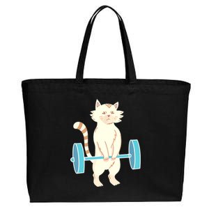 Cat Deadlift Cat Powerlifting Shirt Cotton Canvas Jumbo Tote