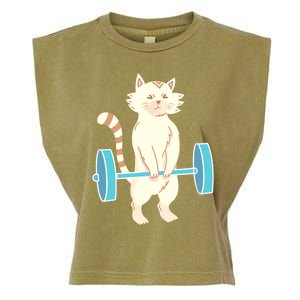 Cat Deadlift Cat Powerlifting Shirt Garment-Dyed Women's Muscle Tee