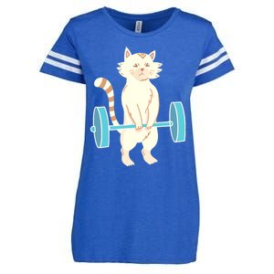 Cat Deadlift Cat Powerlifting Shirt Enza Ladies Jersey Football T-Shirt