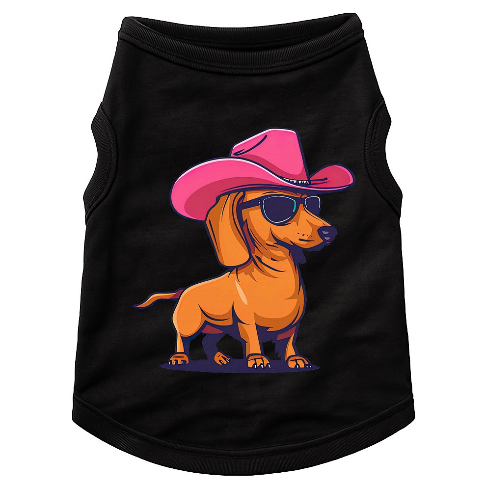 Cute Dachshund Cowboy Hat Wiener Sausage Dog Puppy Doggie Tank
