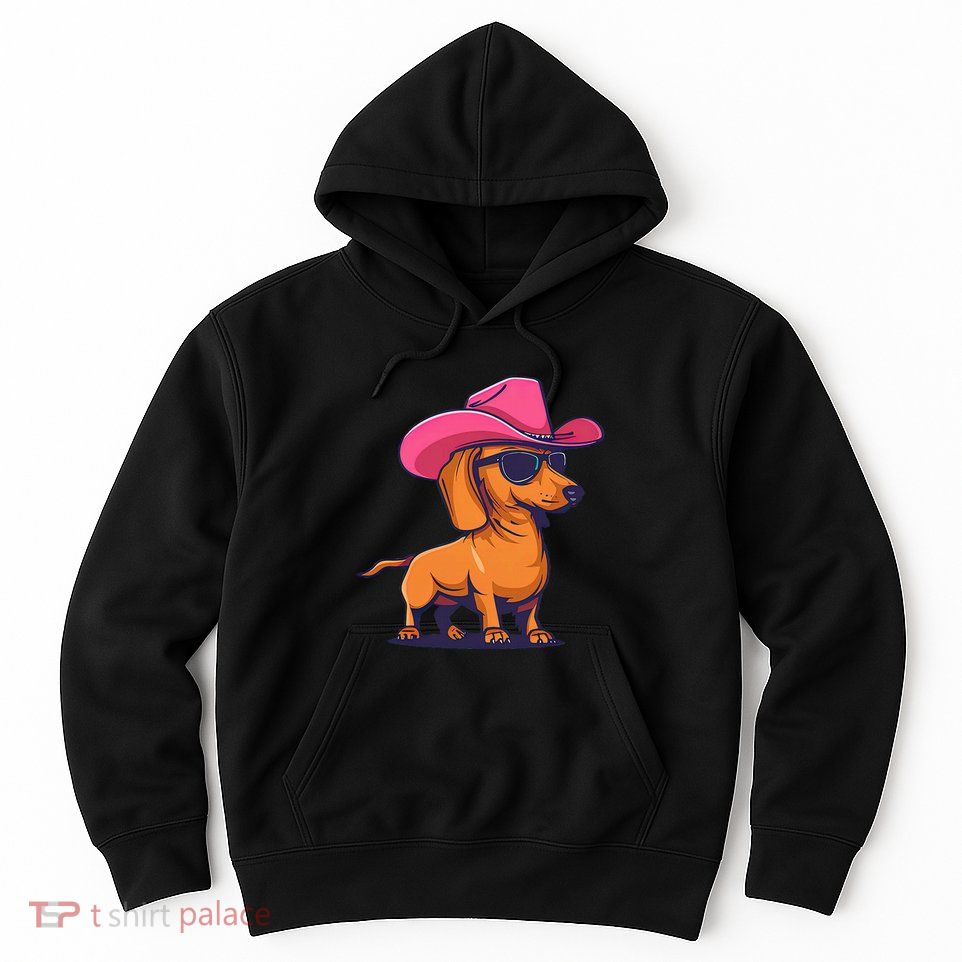 Cute Dachshund Cowboy Hat Wiener Sausage Dog Puppy Hoodie