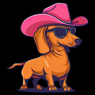 Cute Dachshund Cowboy Hat Wiener Sausage Dog Puppy T-Shirt