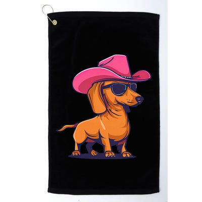 Cute Dachshund Cowboy Hat Wiener Sausage Dog Puppy Golf Towel