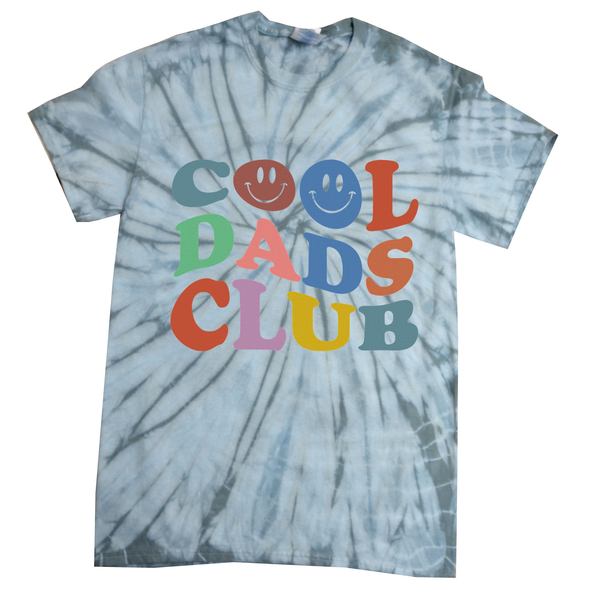 Cool Dads Club Funny Smile Colorful Father's Day Tie-Dye T-Shirt