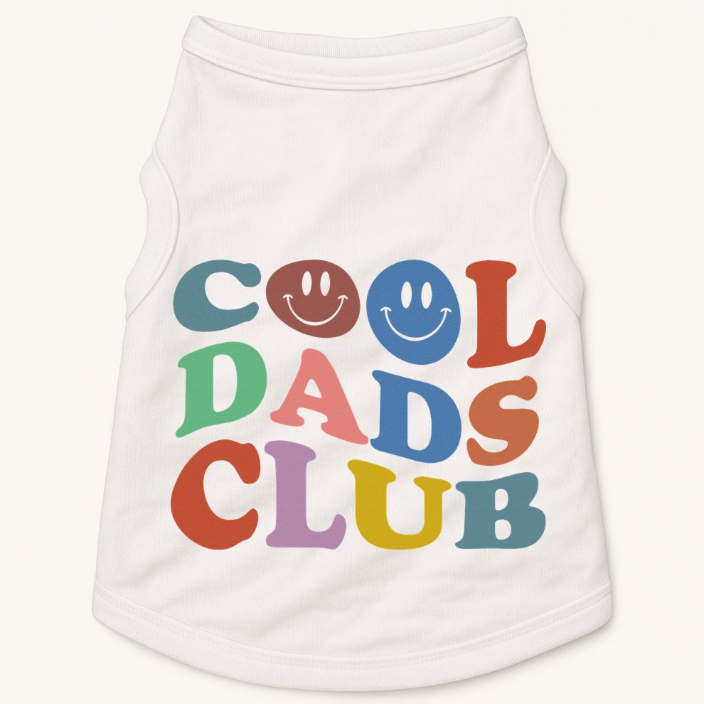 Cool Dads Club Funny Smile Colorful Father's Day Doggie Tank