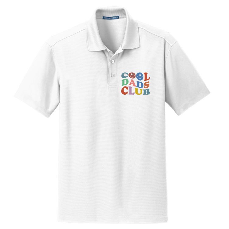 Cool Dads Club Funny Smile Colorful Father's Day Dry Zone Grid Polo