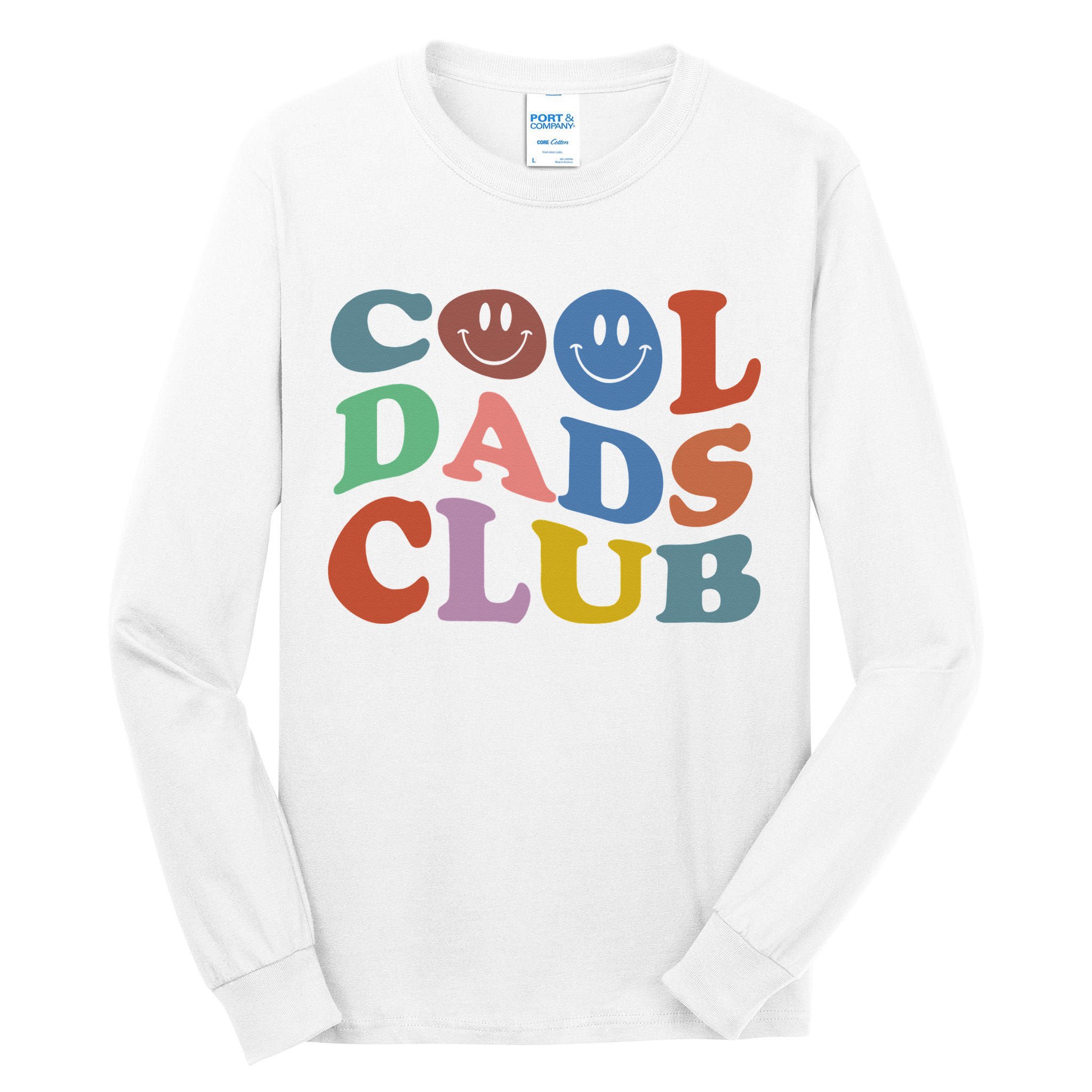 Cool Dads Club Funny Smile Colorful Father's Day Tall Long Sleeve T-Shirt