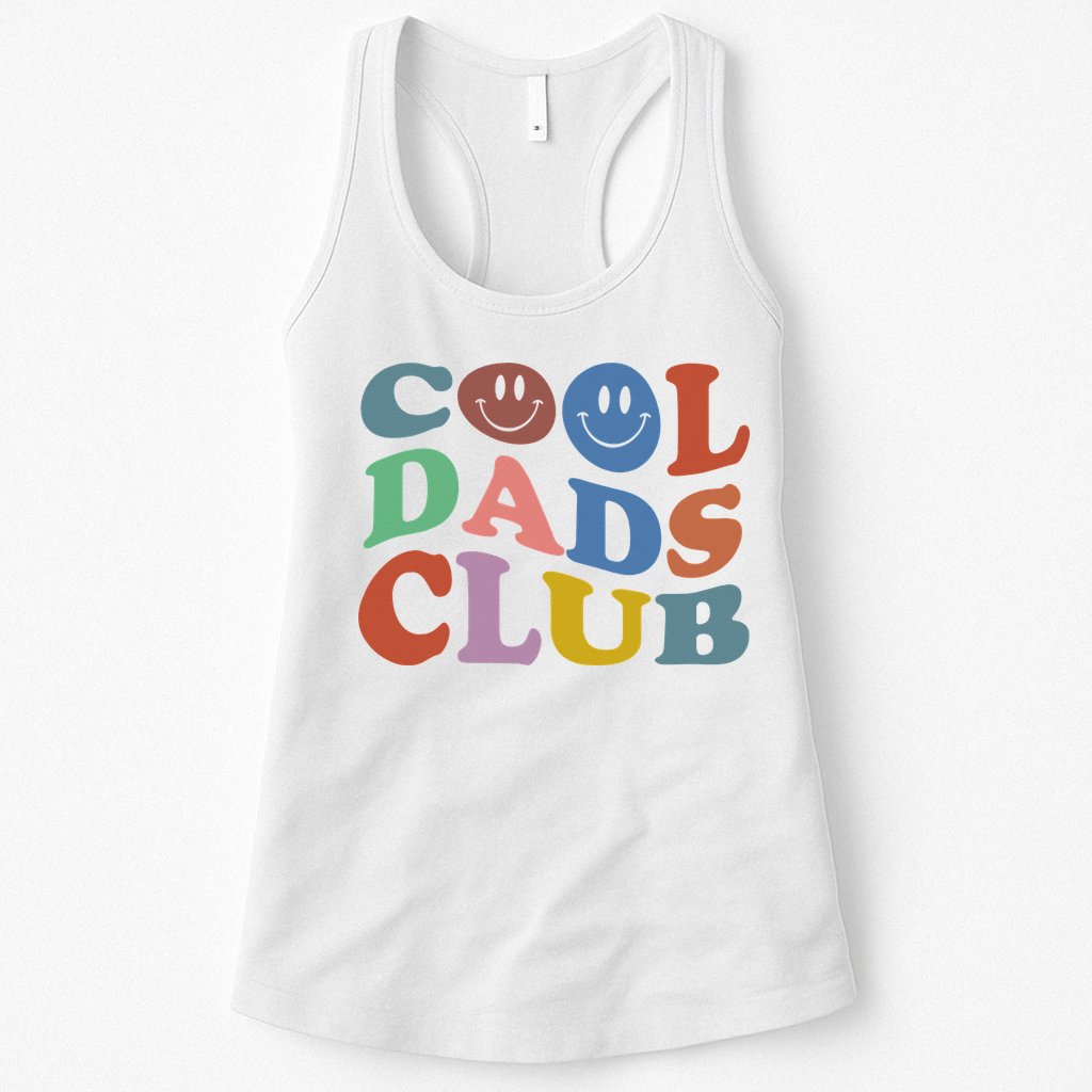 Cool Dads Club Funny Smile Colorful Father's Day Womens Tank Top