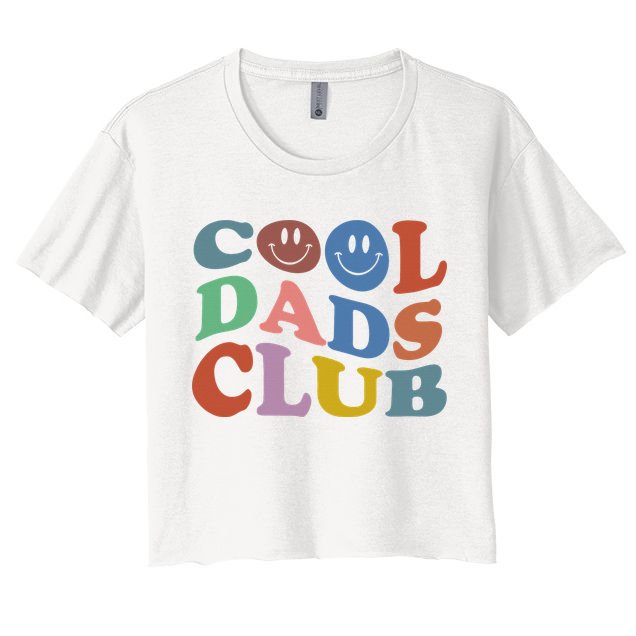 Cool Dads Club Funny Smile Colorful Father's Day Crop Top