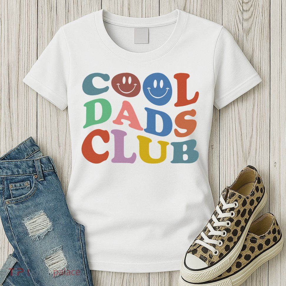 Cool Dads Club Funny Smile Colorful Father's Day Womens T-Shirt
