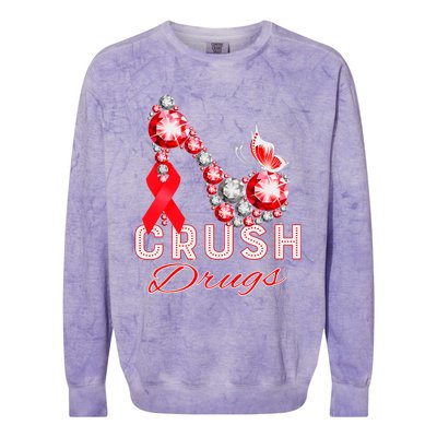 Crush Drugs Christmas Gnome Wear Red Ribbon Week Nurse Colorblast Crewneck Sweatshirt