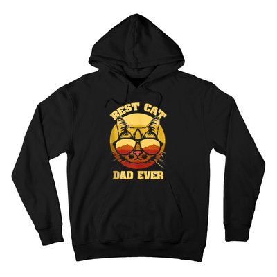 Cat Daddy Cat Lover Gift 80s Retro Best Cat Dad Ever Hoodie