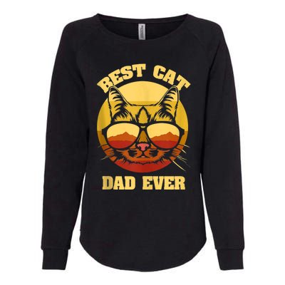 Cat Daddy Cat Lover Gift 80s Retro Best Cat Dad Ever Womens California Wash Sweatshirt