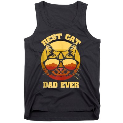 Cat Daddy Cat Lover Gift 80s Retro Best Cat Dad Ever Tank Top