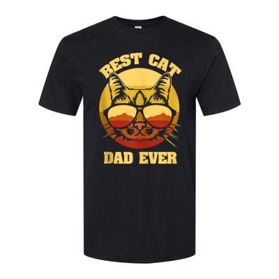 Cat Daddy Cat Lover Gift 80s Retro Best Cat Dad Ever Softstyle CVC T-Shirt