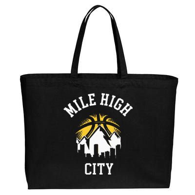 Classic Denver Colorado Mile Tee High Denver City Cotton Canvas Jumbo Tote