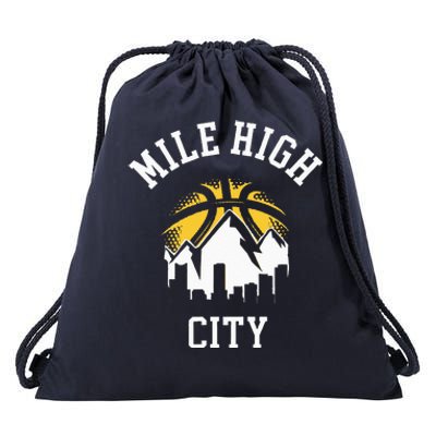 Classic Denver Colorado Mile Tee High Denver City Drawstring Bag