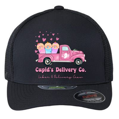 Cupid's Delivery Co Funny L And D Crew Valentines Day Truck Gift Flexfit Unipanel Trucker Cap