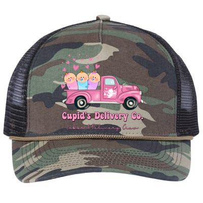 Cupid's Delivery Co Funny L And D Crew Valentines Day Truck Gift Retro Rope Trucker Hat Cap