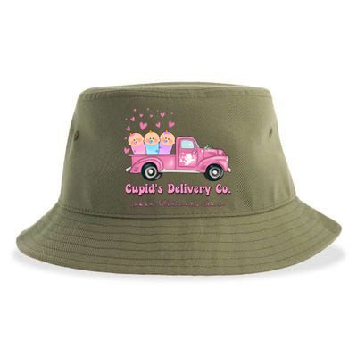 Cupid's Delivery Co Funny L And D Crew Valentines Day Truck Gift Sustainable Bucket Hat