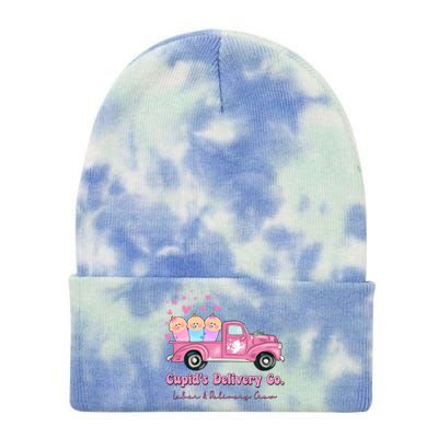 Cupid's Delivery Co Funny L And D Crew Valentines Day Truck Gift Tie Dye 12in Knit Beanie