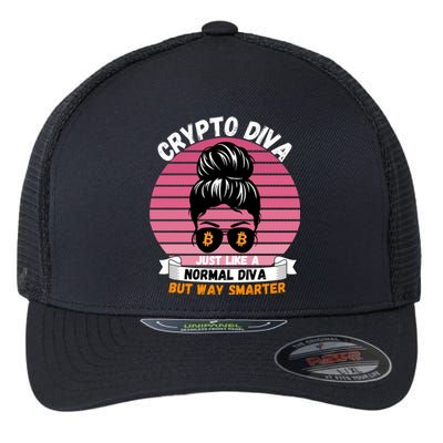 Crypto Diva, Crypto Mom, Plan B, HODL Bitcoin, Blockchain, Crypto Queen Flexfit Unipanel Trucker Cap