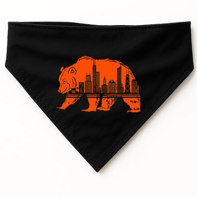 Chicago Downtown City Skyline Illinois Pride USA-Made Doggie Bandana