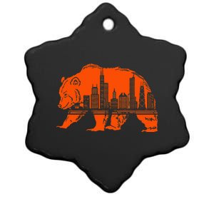 Chicago Downtown City Skyline Illinois Pride Ceramic Star Ornament